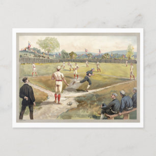 Vintage Baseball-Illustration Postkarte