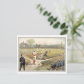 Vintage Baseball-Illustration Postkarte (Stehend Vorderseite)