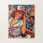 Vintage Baseball-Illustration Puzzle (Vertikal)