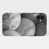 Vintage Baseball in Schwarzweiss Case-Mate iPhone Hülle (Rückseite (Horizontal))