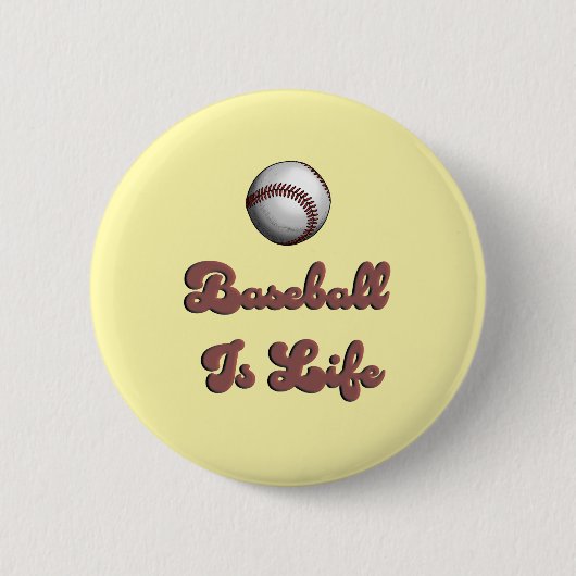 Vintage Baseball Ist Leben Retro Schrift Athletisc Button (Vorderseite)