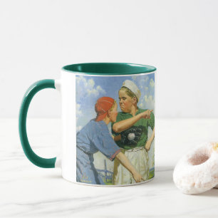 Vintage Baseball, Kinder, Jungen beim Sport Tasse
