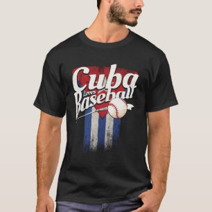 Vintage Baseball-kubanische Flagge Patriotic für E T-Shirt