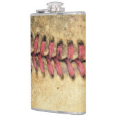 Vintage-Baseball-Kunst - gealtertes Leder und rote Flachmann (Links)