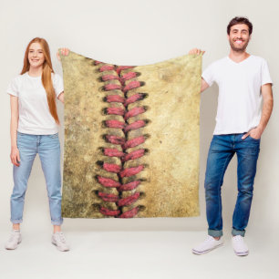 Vintage-Baseball-Kunst - gealtertes Leder und rote Fleecedecke