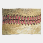 Vintage Baseball-Kunst - gealtertes Leder und rote Handtuch (Horizontal)