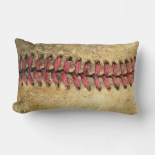 Vintage Baseball-Kunst - gealtertes Leder und rote Lendenkissen