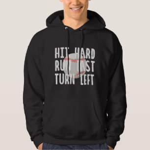 Vintage Baseball Lustig Hart Rennen Schnell Links Hoodie