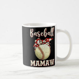 Vintage Baseball Mamaw Damen Softball Leopard Kaffeetasse
