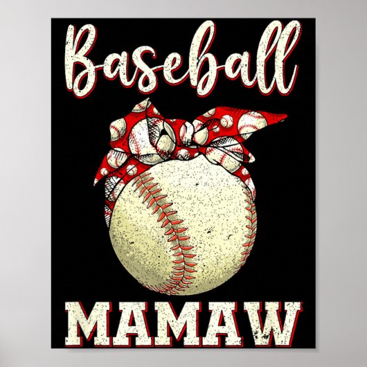 Vintage-Baseball-Mamaw-Damen-Softball-Leopard Poster (Vorne)