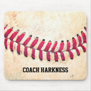 Vintage-Baseball mit individuellem Namen Mousepad