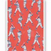 Vintage-Baseball-Muster Aufkleber (Vorderseite)