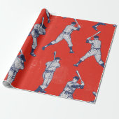 Vintage-Baseball-Muster Geschenkpapier (Ungerollt)