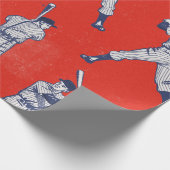 Vintage-Baseball-Muster Geschenkpapier (Ecke)