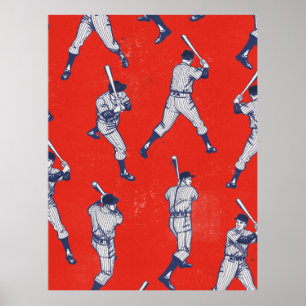 Vintage-Baseball-Muster Poster