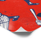 Vintage-Baseball-Muster Poster (Ecke)