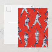 Vintage-Baseball-Muster Postkarte (Vorne/Hinten)