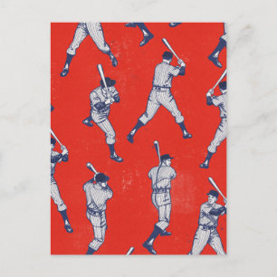 Vintage-Baseball-Muster Postkarte