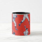Vintage-Baseball-Muster Tasse (Zentrum)