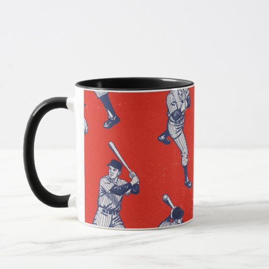 Vintage-Baseball-Muster Tasse (Links)