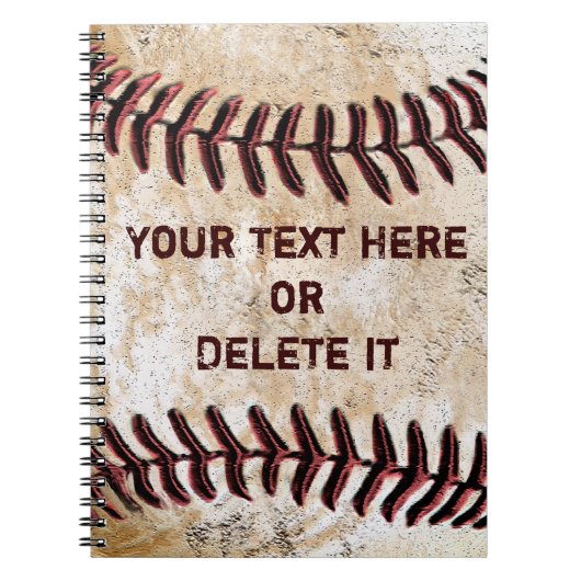Vintage Baseball-Notebooks Personalisiert IHREN TE Notizblock (Vorderseite)