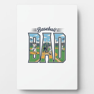 Vintage Baseball Papa graviertes Buchstaben-Shirt- Fotoplatte