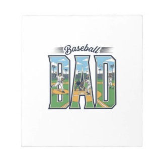 Vintage Baseball Papa graviertes Buchstaben-Shirt- Notizblock