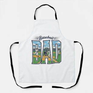 Vintage Baseball Papa graviertes Buchstaben-Shirt- Schürze