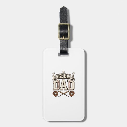 Vintage Baseball Papa Tag des Vaters Gepäckanhänger (Vorderseite vertikal)