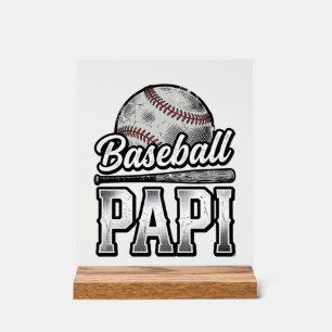 Vintage Baseball Papi abgenutztes Dad-Shirt Design Acrylschild
