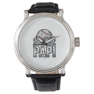 Vintage Baseball Papi abgenutztes Dad-Shirt Design Armbanduhr