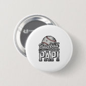 Vintage Baseball Papi abgenutztes Dad-Shirt-Design Button (Vorne & Hinten)