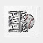 Vintage Baseball Papi abgenutztes Dad-Shirt-Design Fleecedecke (Vorderseite (Horizontal))