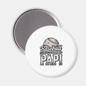 Vintage Baseball Papi abgenutztes Dad-Shirt-Design Magnet (Vorderseite/Rückseite)