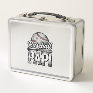 Vintage Baseball Papi abgenutztes Dad-Shirt-Design Metall Brotdose