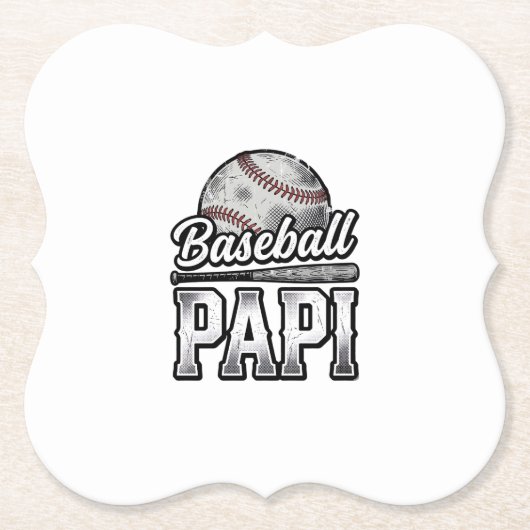 Vintage Baseball Papi abgenutztes Dad-Shirt-Design Untersetzer (Vorderseite)