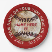 Vintage Baseball-Papier-Teller Personalisiert Pappteller (Vorderseite)