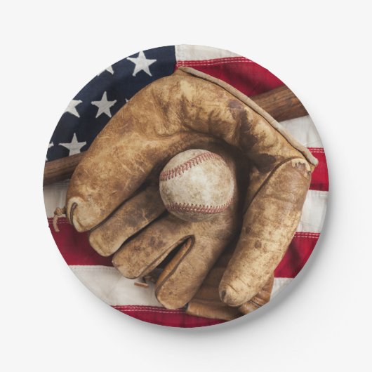 Vintage-Baseball Pappteller (Vorderseite)