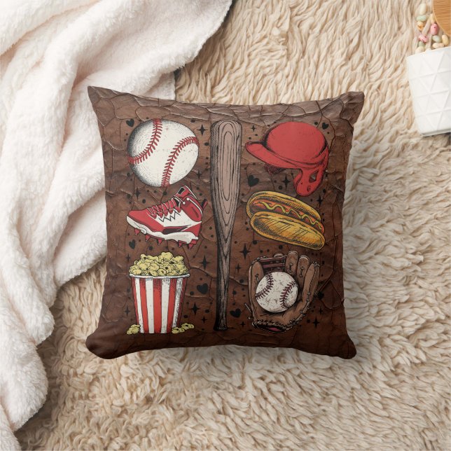 Vintage Baseball Pattern Kissen (Decke)