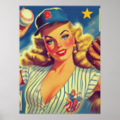 Vintage-Baseball-Pin-up Poster (Vorne)