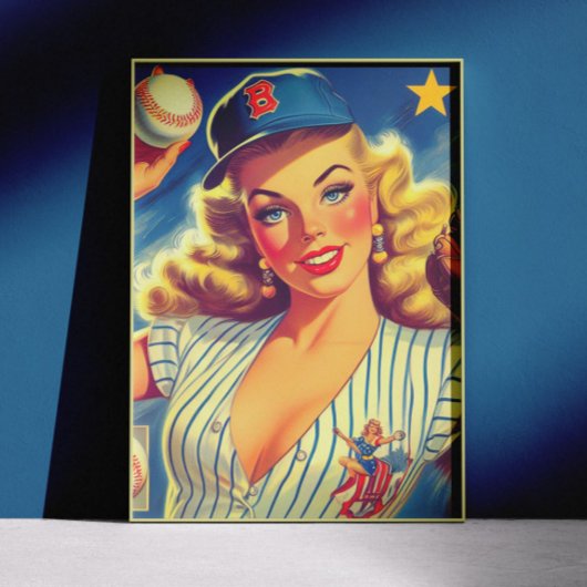 Vintage-Baseball-Pin-up Poster