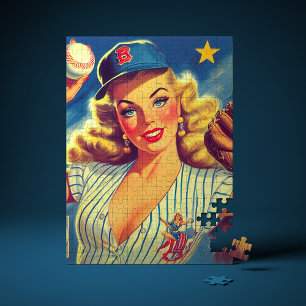 Vintage-Baseball-Pin-up Puzzle