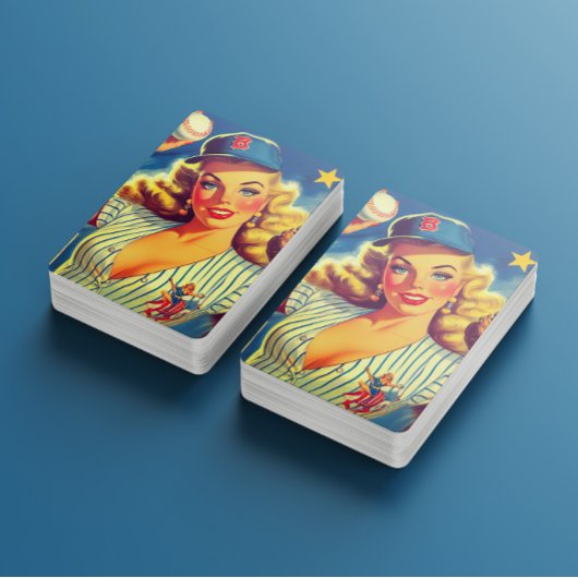 Vintage-Baseball-Pin-up Spielkarten