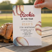 Vintage Baseball Pinstripe 7. Geburtstag
