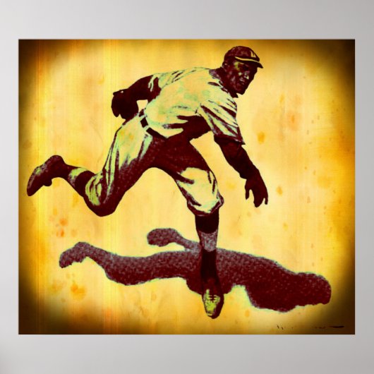 Vintage Baseball Pitcher Canvas Print Poster (Vorne)