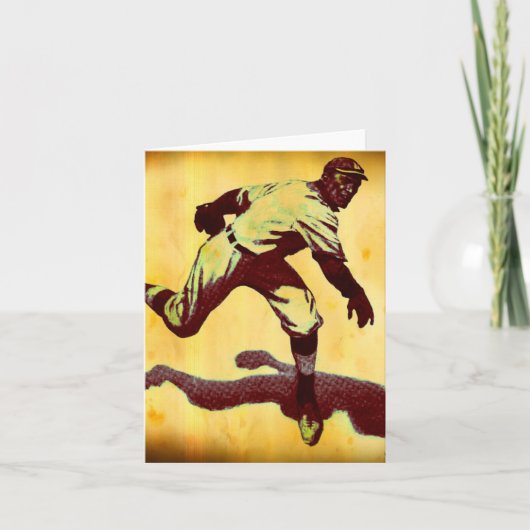 Vintage Baseball-Pitcher-Note Feiertagskarte (Vorderseite)