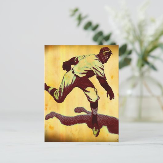 Vintage Baseball-Pitcher-Note Postkarte (Stehend Vorderseite)