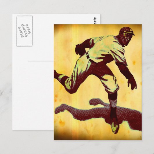 Vintage Baseball-Pitcher-Note Postkarte (Vorne/Hinten)