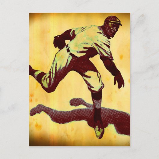 Vintage Baseball-Pitcher-Note Postkarte (Vorderseite)