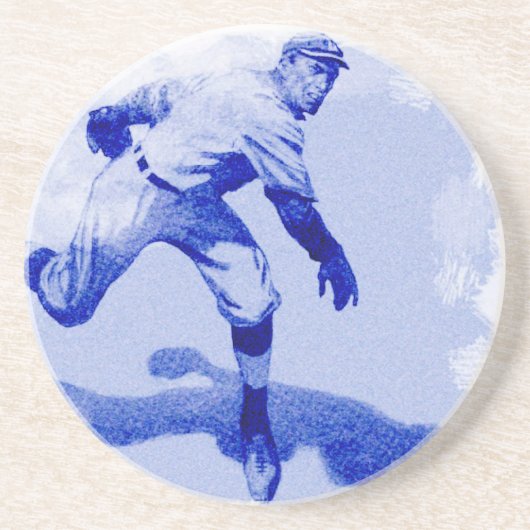 Vintage Baseball Pitcher Sandstein Untersetzer (Vorne)